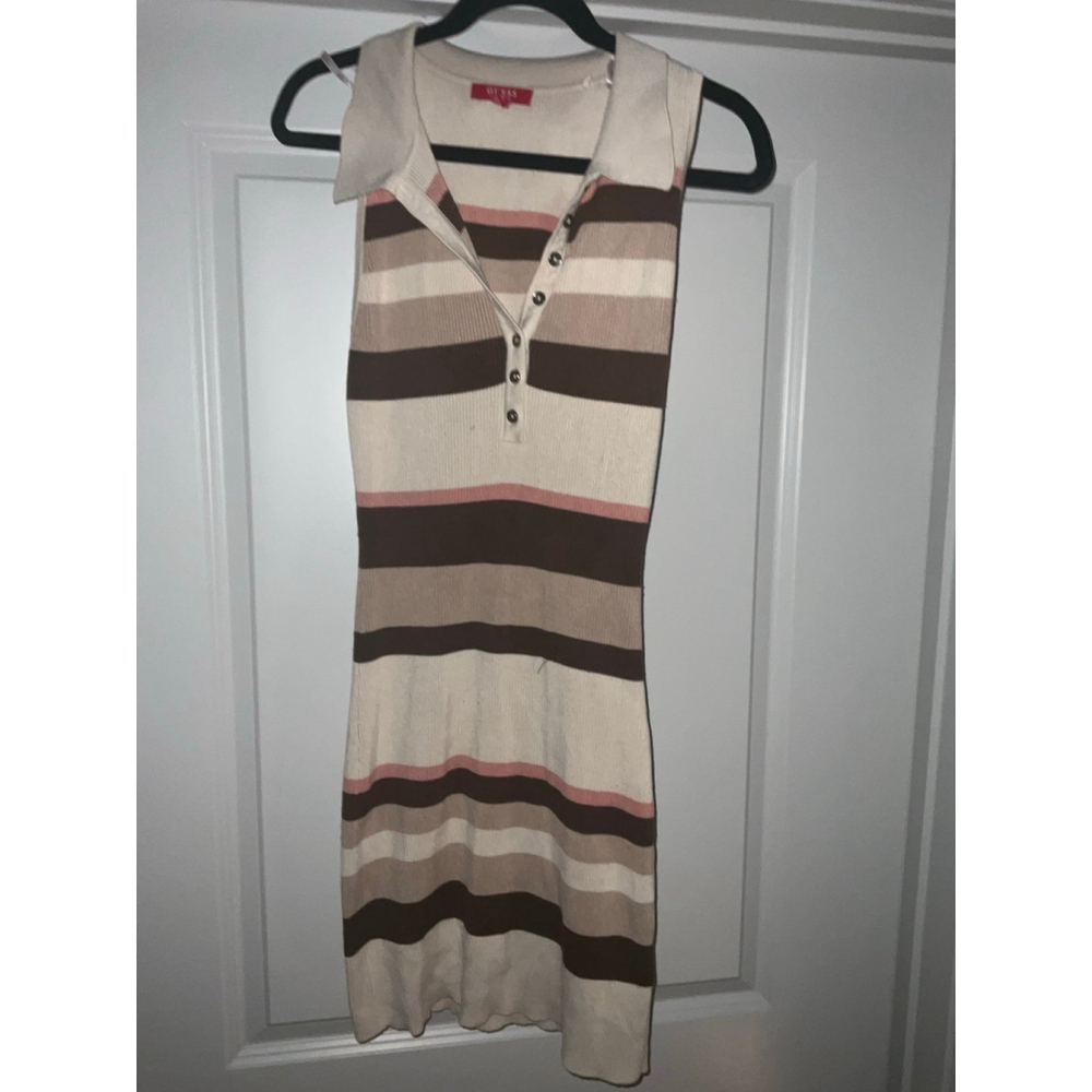 Guess Striped Sweater‎ Dress XL Beige